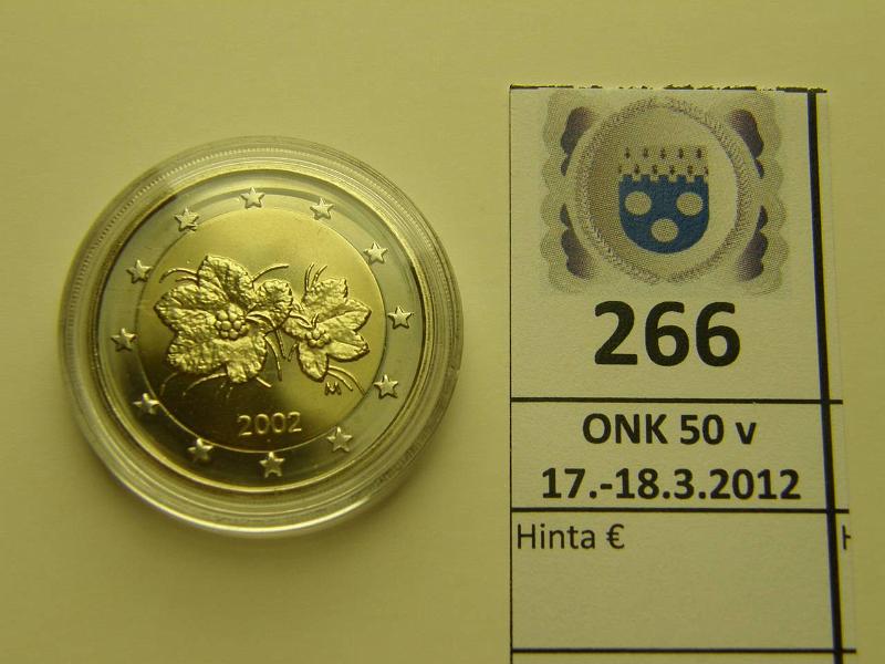 k-0266-a.jpg - Kohde 266, lhthinta: 25 € / myyntihinta: 25 € 2 € 2002 vaikein 2€, Proof, pilleriss, kunto: 10