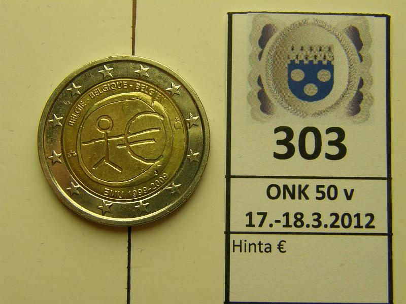 k-0303-a.jpg - Kohde 303, lhthinta: 5 € / myyntihinta: 23 € 2 € 2009 Belgia EMU, meistin kiert. 12, kunto: 8