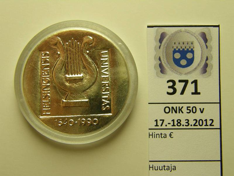 k-0371-a.jpg - Kohde 371, lhthinta: 16 € / myyntihinta: 16 € 100 mk 1990 Ag, Helsingin yliopisto, kapseli, kunto: 9