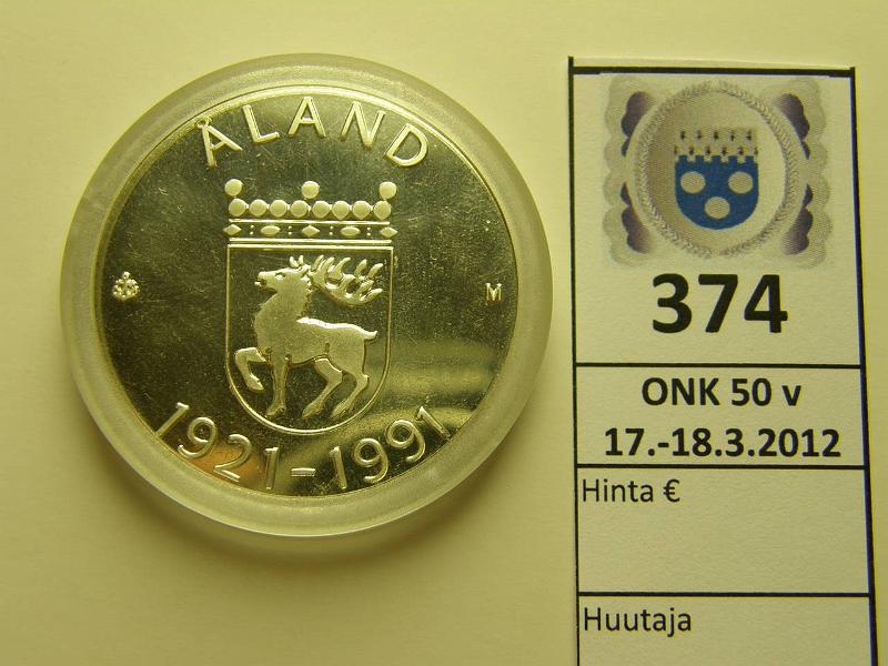 k-0374-a.jpg - Kohde 374, lhthinta: 16 € / myyntihinta: 16 € 100 mk 1991 Ag, Ahvenanmaa, kapseli, kunto: 9