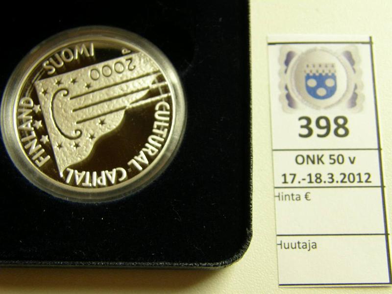 k-0398-a.jpg - Kohde 398, lhthinta: 75 € / myyntihinta: 75 € 100 mk 2000 Ag, Proof, Helsinki 450v, kotelo, tod, kunto: 10