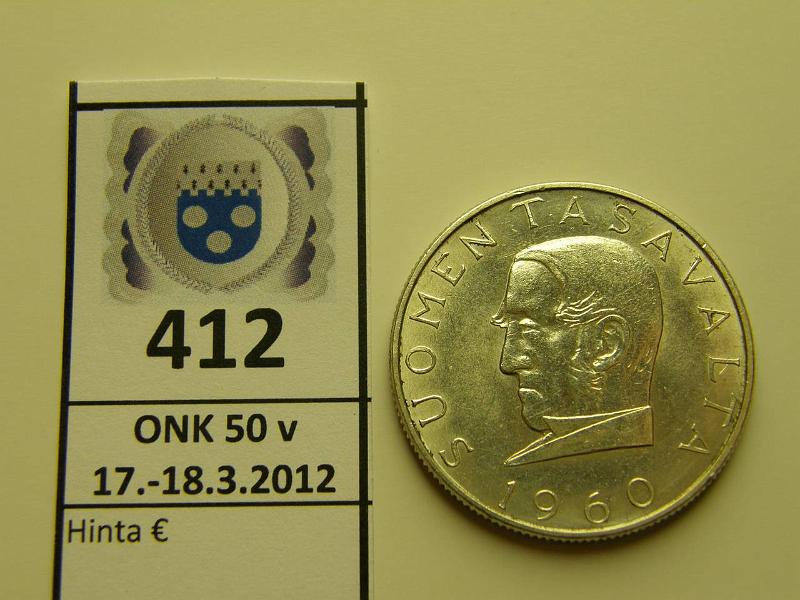 k-0412-a.jpg - Kohde 412, lhthinta: 20 € / myyntihinta: 20 € 1000 mk 1960 Ag, kunto: 8