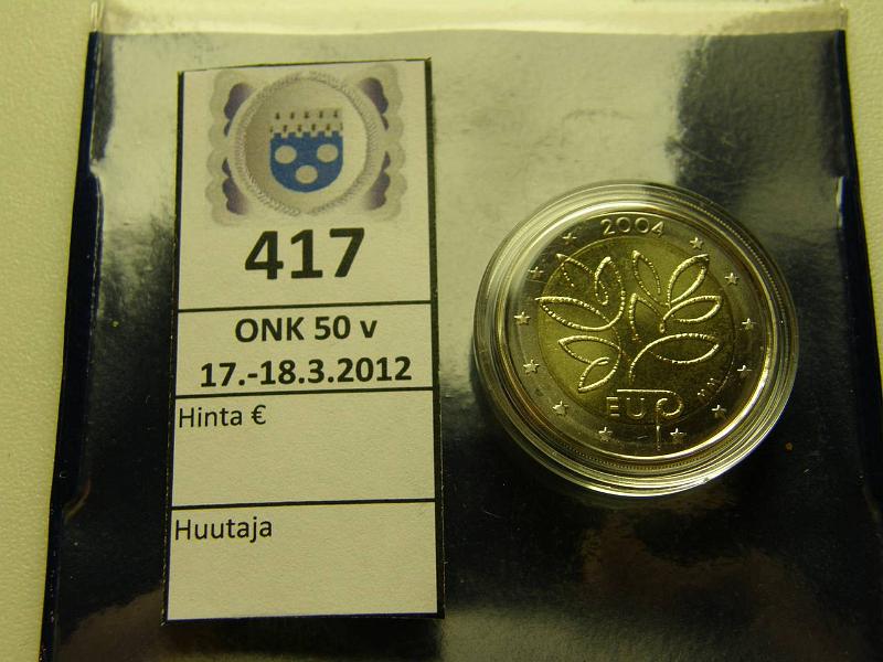 k-0417-a.jpg - Kohde 417, lhthinta: 20 € / myyntihinta: 24 € 2 € 2004 Suomi EU (risuraha), Monetan alkup. kapseli, kunto: 9