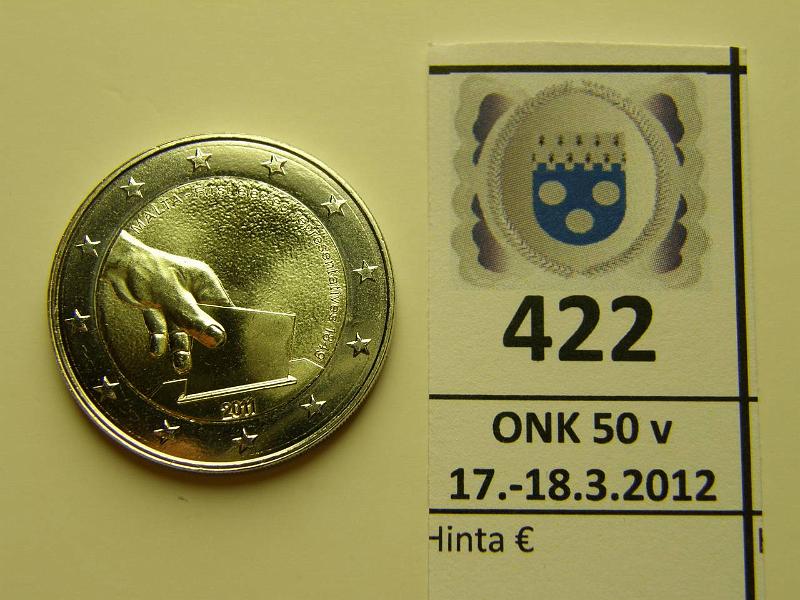 k-0422-a.jpg - Kohde 422, lhthinta: 15 € / myyntihinta: 15 € 2 € 2011 Malta rullasta, pieni painos, kunto: 9