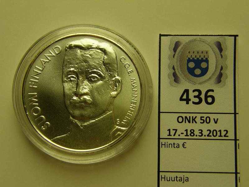 k-0436-a.jpg - Kohde 436, lhthinta: 15 € / myyntihinta: 22 € 10 € 2003 Ag, Mannerheim, kapseli, kunto: 10