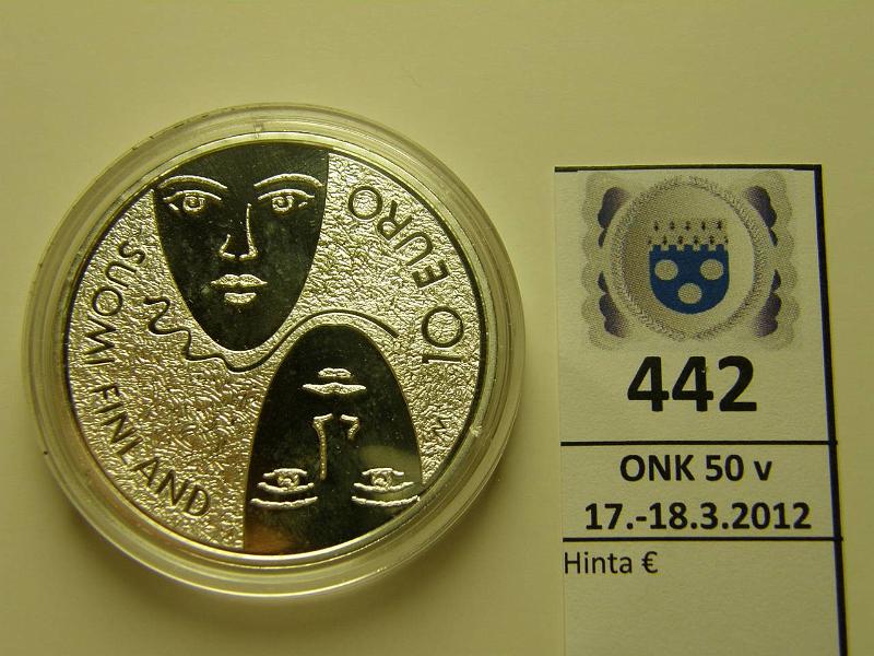 k-0442-a.jpg - Kohde 442, lhthinta: 15 € / myyntihinta: 17 € 10 € 2006 Ag, Proof, Eduskuntauudistus, kapseli, kunto: 10