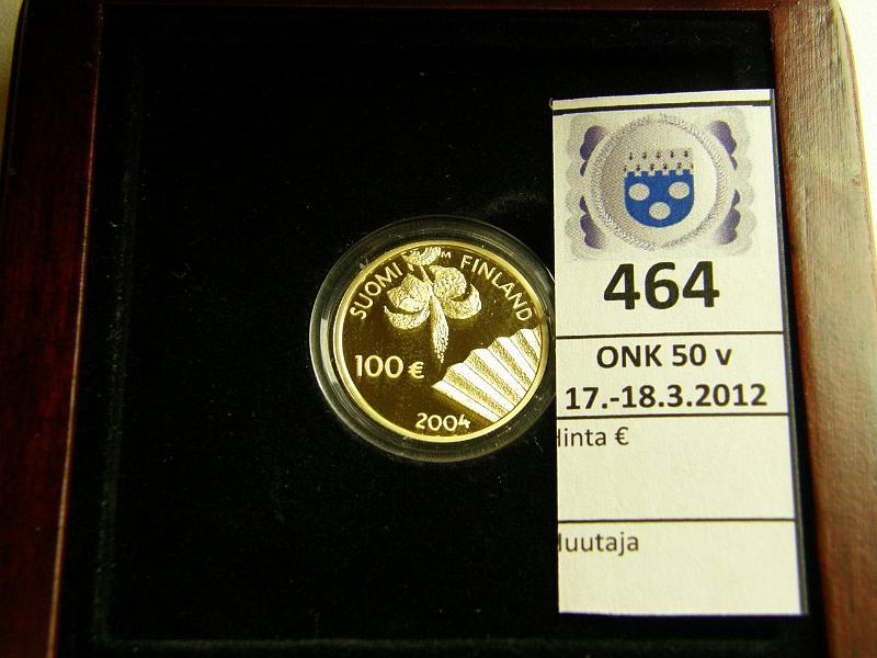 k-0464-a.jpg - Kohde 464, lhthinta: 250 € / myyntihinta: 320 € 100 € 2004 Au 8.64/900, Proof, Edelfelt, puulaatikko, tod, kunto: 10