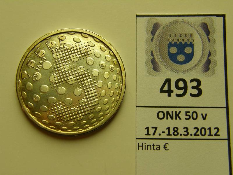 k-0493-a.jpg - Kohde 493, lhthinta: 7 € Hollanti 5 € 2005 KM#254 Ag 11, 99/925, 60 years of peace and freedom , kunto: 9