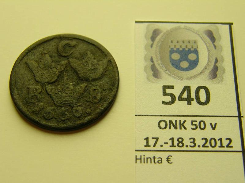 k-0540-a.jpg - Kohde 540, lhthinta: 5 € 1/6 re 1666 KM#254 S.M., sypym, kunto: 1