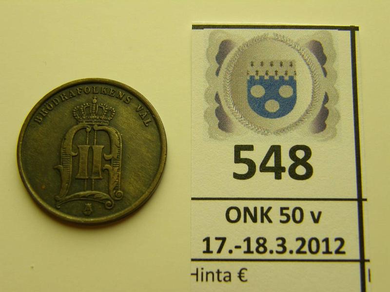 k-0548-a.jpg - Kohde 548, lhthinta: 20 € / myyntihinta: 20 € 2 re 1878 KM#735 Lyhyt teksti, kunto: 5