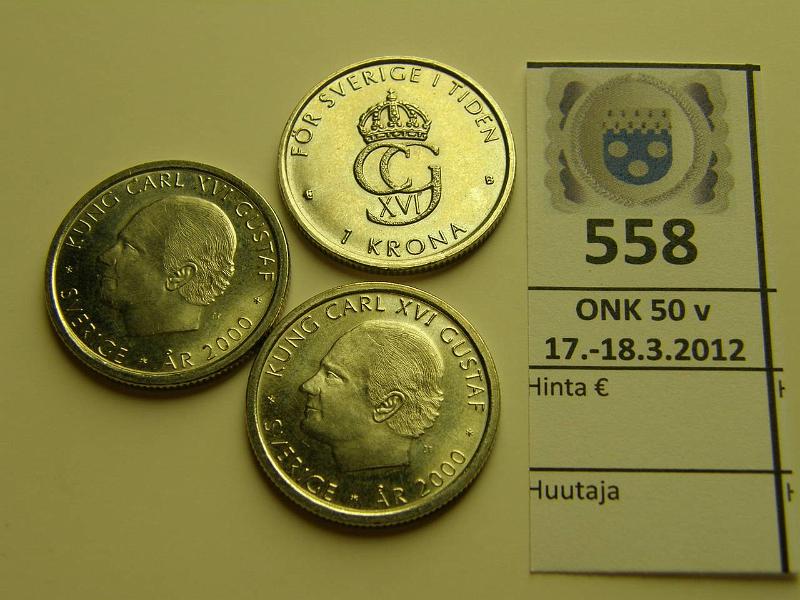 k-0558-a.jpg - Kohde 558, lhthinta: 3 € / myyntihinta: 3 € 1 kr 2000 KM#897 (3) Millennium, kunto: 8-9