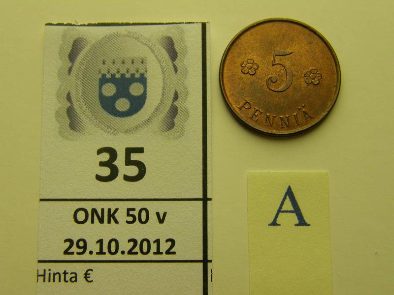 k-0035-a.jpg - Kohde 35 (kuva 1/2), lhthinta: 50 € 5 p 1918 KV I SNY 94.1, kunto: 8