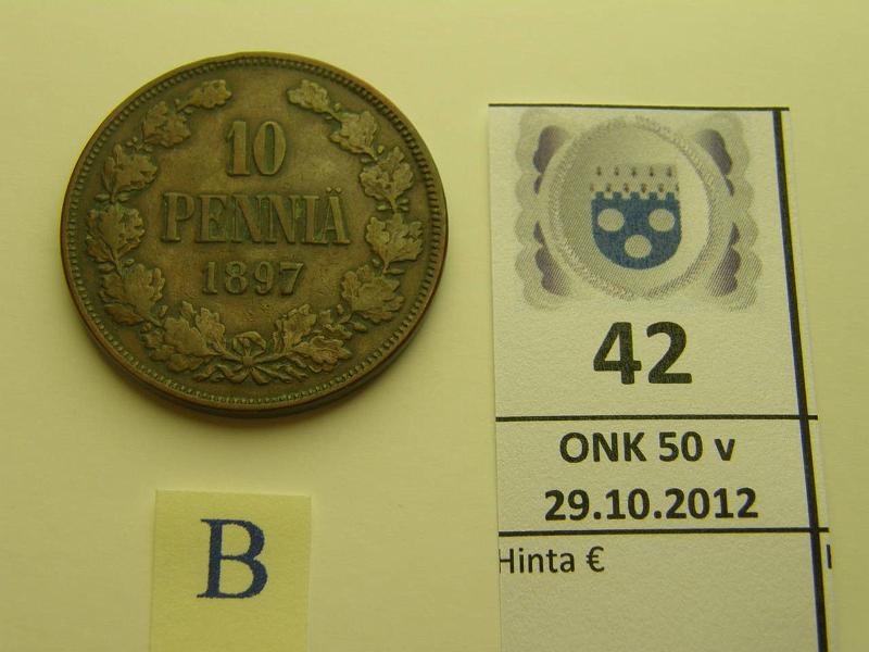 k-0042-b.jpg - Kohde 42 (kuva 2/2), lhthinta: 5 € 10 p 1897, kunto: 4