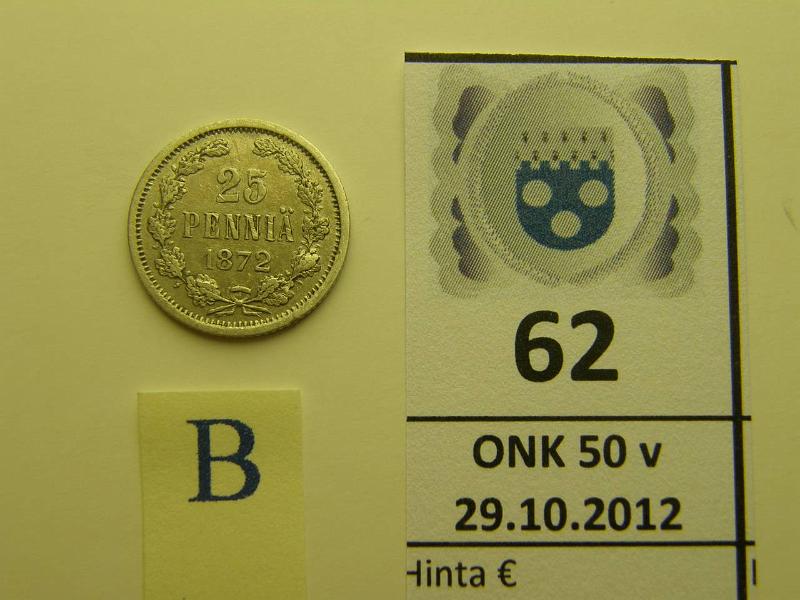 k-0062-b.jpg - Kohde 62 (kuva 2/2), lhthinta: 15 € 25 p 1872 Ag, SNY 271.2, kunto: 5