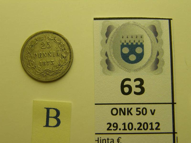 k-0063-b.jpg - Kohde 63 (kuva 2/2), lhthinta: 5 € 25 p 1873 Ag, kunto: 5