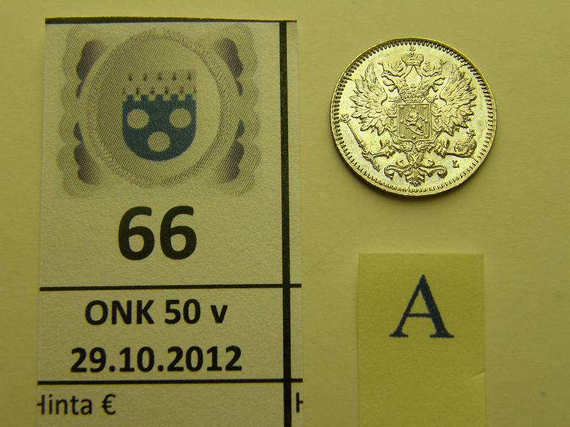 k-0066-a.jpg - Kohde 66 (kuva 1/2), lhthinta: 460 € 25 p 1889 Ag, loistelias!, kunto: 9