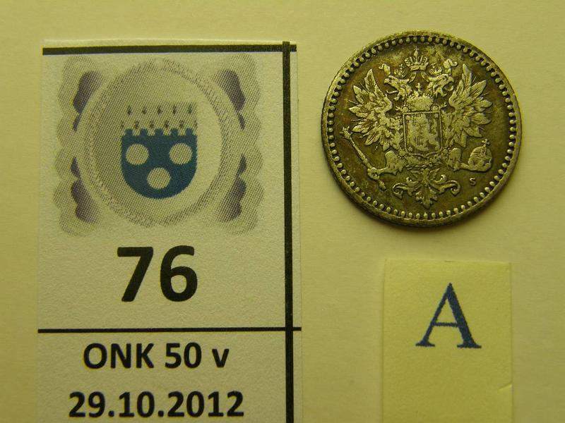 k-0076-a.jpg - Kohde 76 (kuva 1/2), lhthinta: 30 € 50 p 1865 Ag, kunto: 4/5