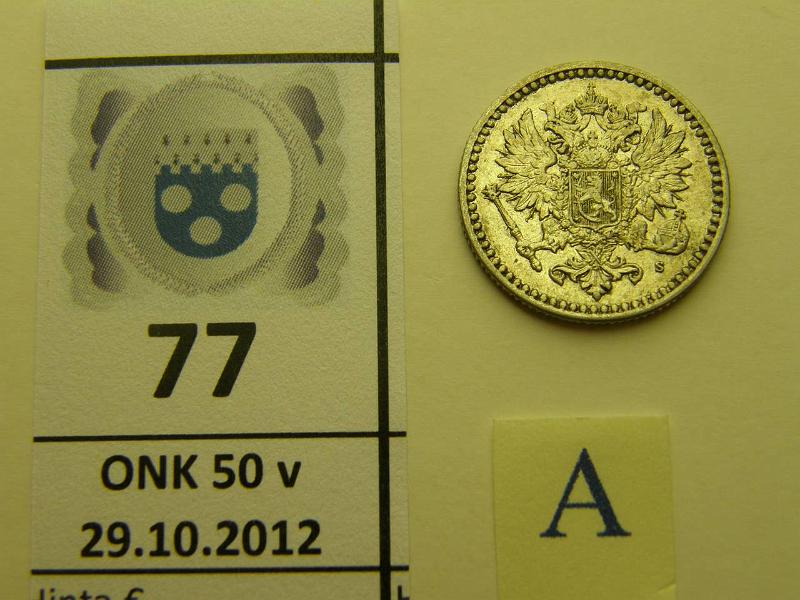 k-0077-a.jpg - Kohde 77 (kuva 1/2), lhthinta: 30 € 50 p 1865 Ag, kunto: 6