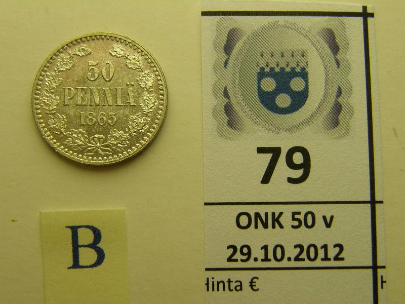 k-0079-b.jpg - Kohde 79 (kuva 2/2), lhthinta: 700 € 50 p 1865 Ag, loistelias!, kunto: 9