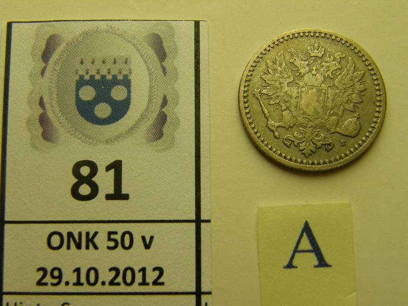 k-0081-a.jpg - Kohde 81 (kuva 1/2), lhthinta: 20 € 50 p 1866 Ag, kunto: 3/4