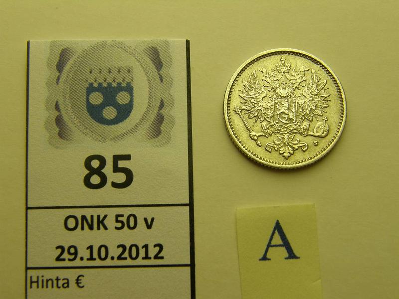 k-0085-a.jpg - Kohde 85 (kuva 1/2), lhthinta: 70 € 50 p 1872 Ag, SNY 321.1 el.puhd, kunto: 6