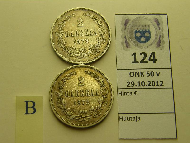 k-0124-b.jpg - Kohde 124 (kuva 2/2), lhthinta: 35 € 2 mk 1872 (2) Ag, kunto: 5,5