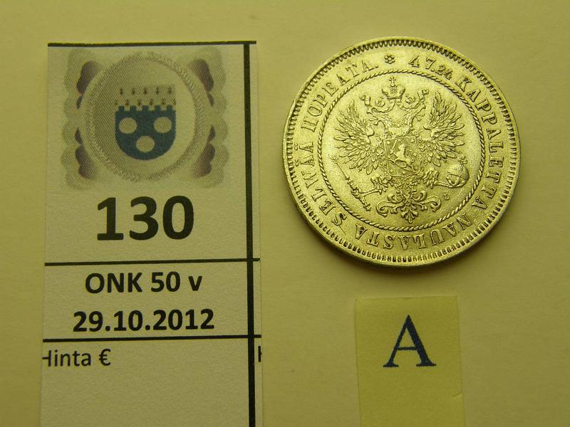 k-0130-a.jpg - Kohde 130 (kuva 1/2), lhthinta: 20 € 2 mk 1906 Ag, SNY 500.2 (lyhyt /), kunto: 6