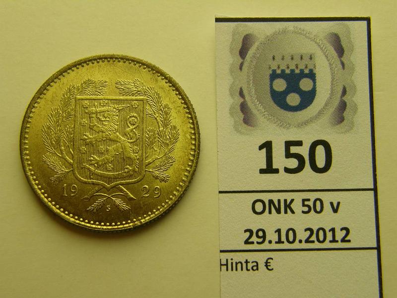 k-0150-a.jpg - Kohde 150, lhthinta: 300 € 10 mk 1929 loistelias!, kunto: 9