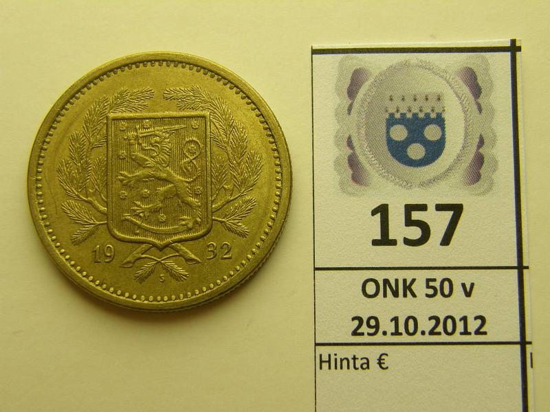 k-0157-a.jpg - Kohde 157, lhthinta: 40 € 20 mk 1932, kunto: 7