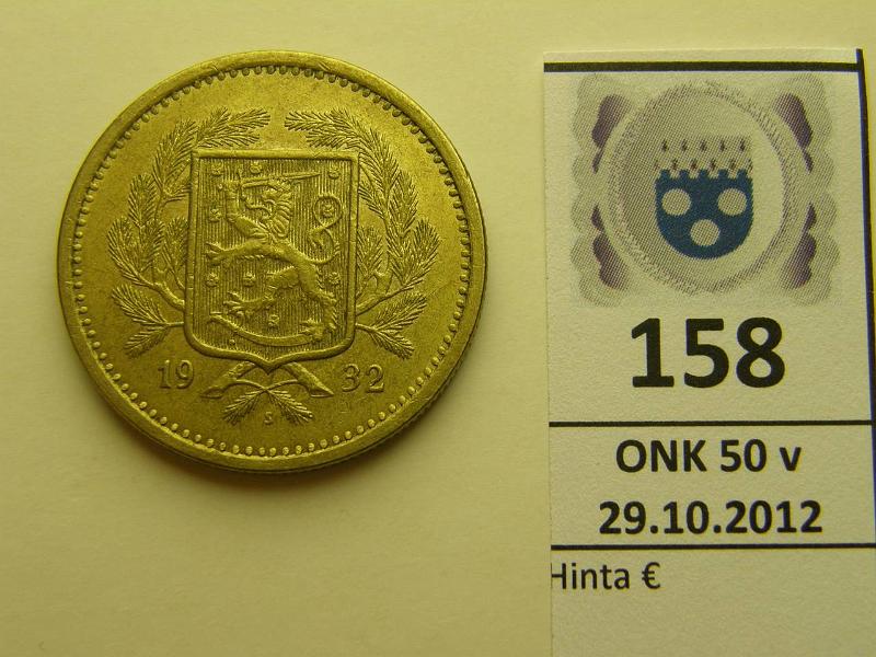 k-0158-a.jpg - Kohde 158, lhthinta: 50 € 20 mk 1932, kunto: 7