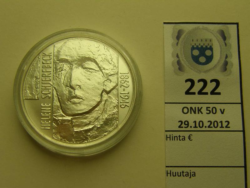 k-0222-a.jpg - Kohde 222, lhthinta: 30 € 100 mk 1996 Ag, Helene Schjerfbeck, kapseli, kunto: 9