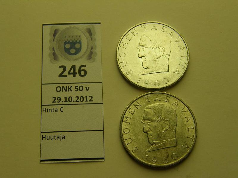 k-0246-a.jpg - Kohde 246, lhthinta: 30 € 1000 mk 1960 (2) Ag, kunto: 7,9