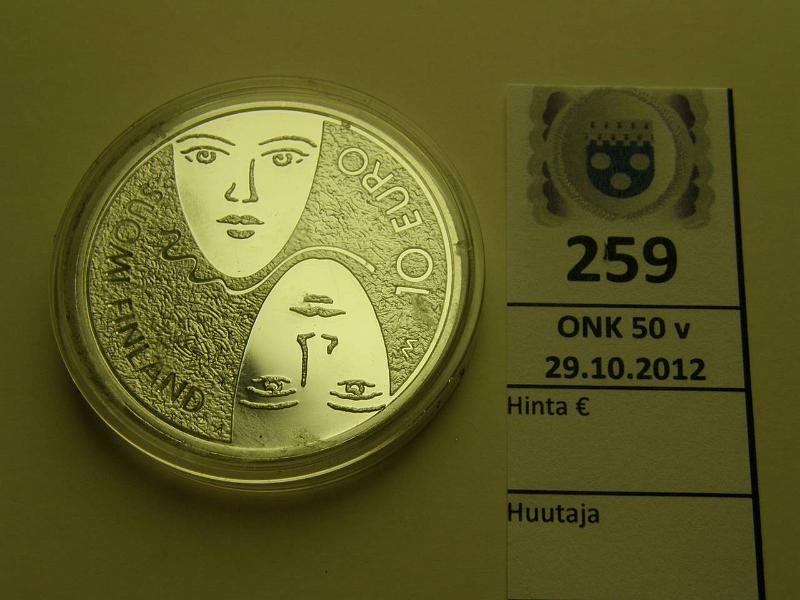 k-0259-a.jpg - Kohde 259, lhthinta: 20 € 10 € 2006 Eduskunta 100v, Proof, kapselissa vikaa, kunto: 10