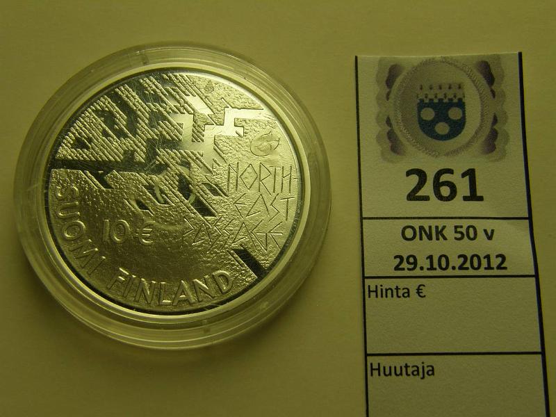 k-0261-a.jpg - Kohde 261, lhthinta: 20 € 10 € 2007 A.E. Nordenskild, kapselissa vikaa, kunto: 10