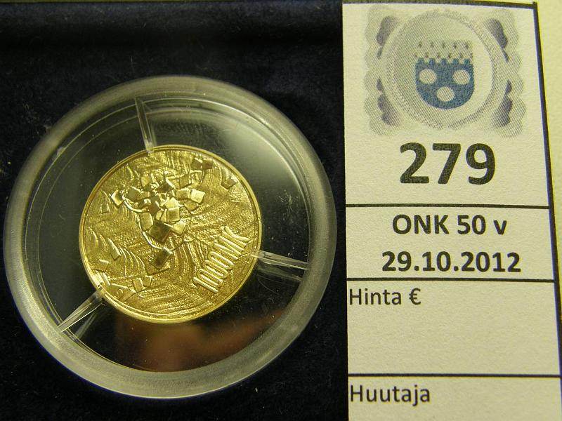 k-0279-a.jpg - Kohde 279, lhthinta: 275 € 1000 mk 1992 Au, Proof, 9,0 g/900, Itsenisyys 75v, kotelo, tod, kunto: 10