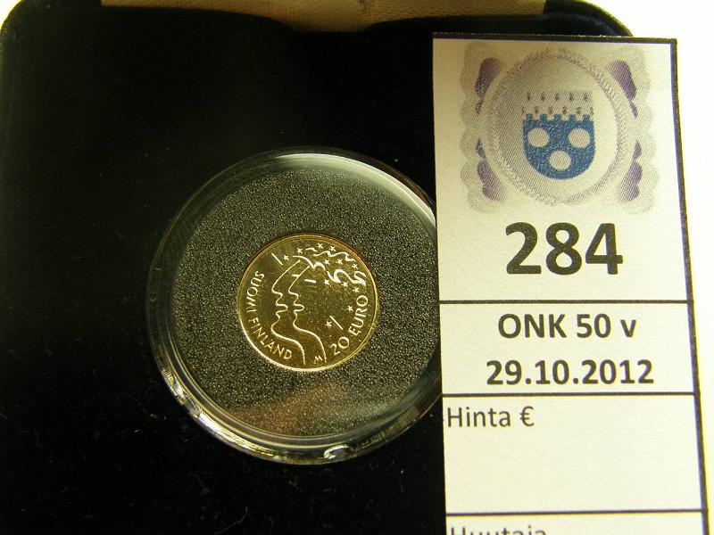 k-0284-a.jpg - Kohde 284, lhthinta: 50 € 20 € 2005 Au, Proof 1,0 g/900, EM-kisat, kotelo, tod, kunto: 10