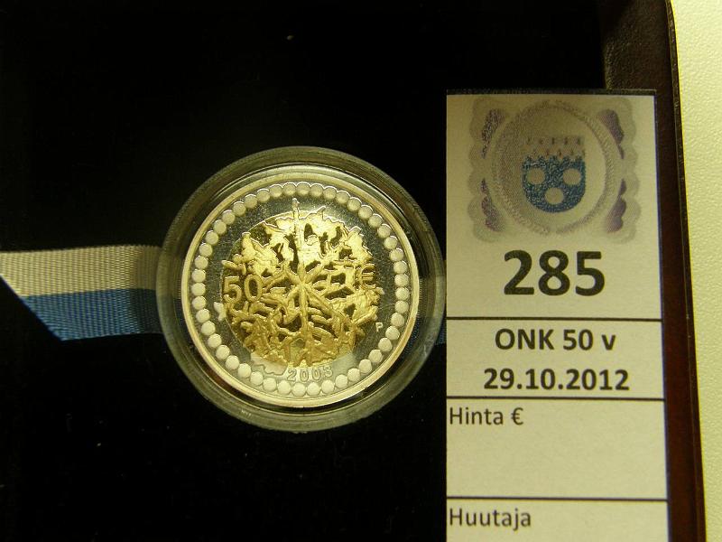 k-0285-a.jpg - Kohde 285, lhthinta: 120 € 50 € 2003 Au/Ag, Proof, 12,89 g, Rahataide, kotelo, tod, kunto: 10