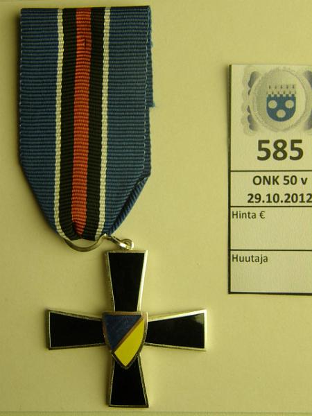 k-0585-a.jpg - Kohde 585, lhthinta: 190 € 12. divisioonan muistoristi. Sporrong, kunto: 9