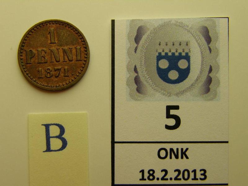 k-0005-b.jpg - Kohde 5 (kuva 2/2), lhthinta: 30 € 1 p 1871 SNY 7.1, arvop. leimakiiltoa, kunto: 6/7