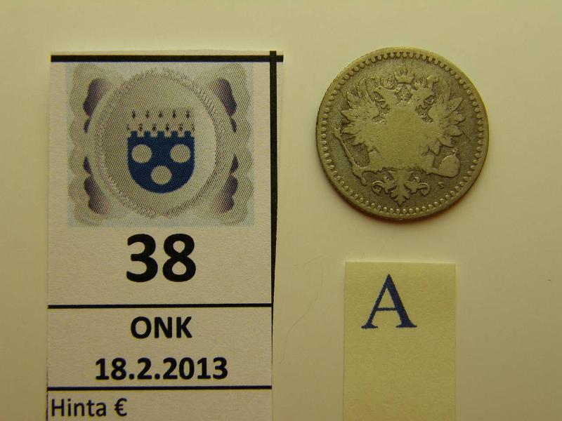 k-0038-a.jpg - Kohde 38 (kuva 1/2), lhthinta: 30 € 50 p 1868 Ag, kunto: 2/3