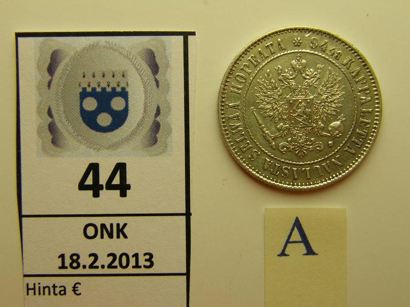 k-0044-a.jpg - Kohde 44 (kuva 1/2), lhthinta: 10 € 1 mk 1915 Ag, kunto: 7