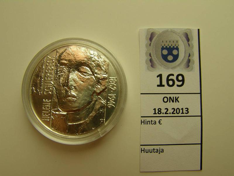 k-0169-a.jpg - Kohde 169, lhthinta: 55 € 100 mk 1996 Ag, Helene Schjerfbeck, kapseli, kunto: 9