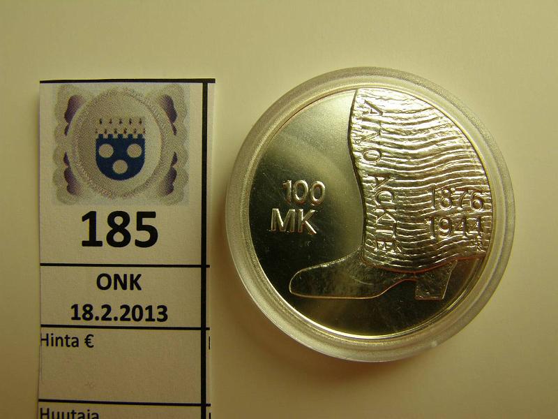 k-0185-a.jpg - Kohde 185, lhthinta: 29 € 100 mk 2001 Ag, Aino Act, kapseli, kunto: 10