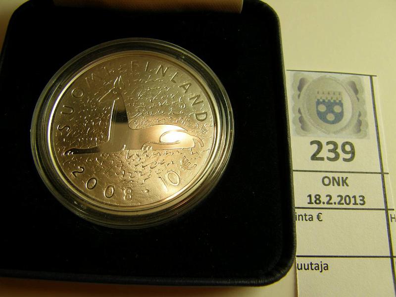 k-0239-a.jpg - Kohde 239, lhthinta: 28 € 10 € 2008 Ag, Proof, Waltari, kotelo, tod., kunto: 10