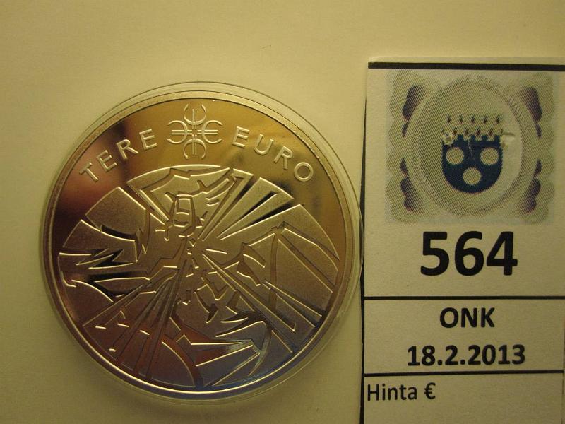 k-0564-a.jpg - Kohde 564, lhthinta: 15 € Tere Euro, Eesti 01.01.2011 Ag, Proof 20g/500, kapseli, kunto: 10