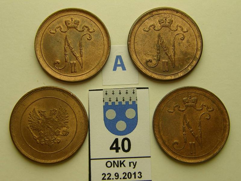 k-0040-a.jpg - Kohde 40 (kuva 1/2), lhthinta: 30 € / myyntihinta: 32 € 10 p 1915-17 (4) 1915 loistelias, -16 matala lynti, -17 I ja II (eprv), kunto: 7-9