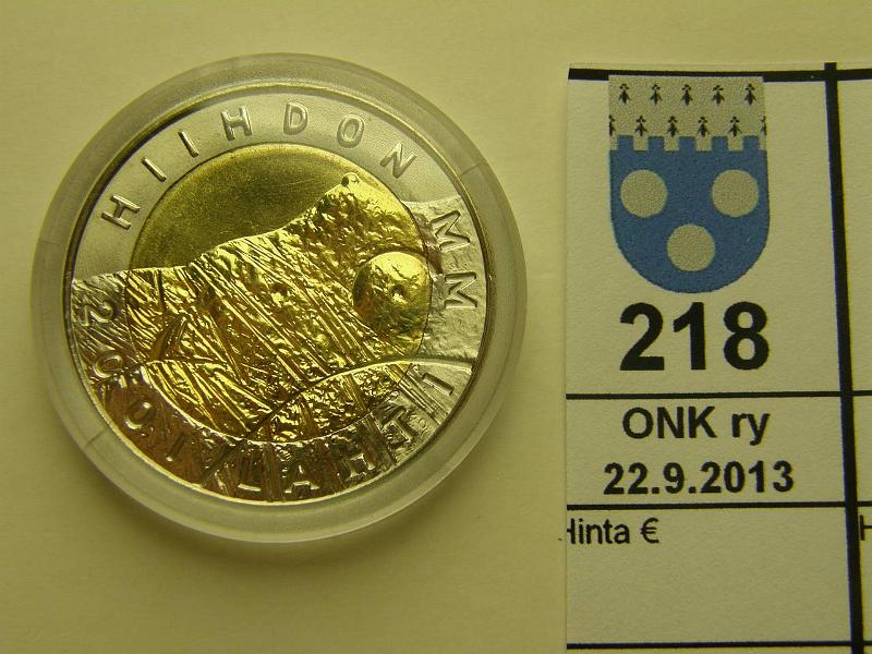 k-0218-a.jpg - Kohde 218, lhthinta: 16 € / myyntihinta: 18 € 25 mk 2001 Bimet, MM Lahti Hemohes, kapseli, kunto: 9