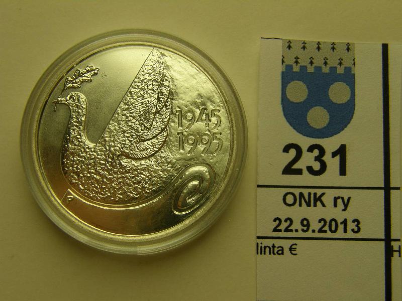 k-0231-a.jpg - Kohde 231, lhthinta: 15 € / myyntihinta: 18 € 100 mk 1995 Ag, YK 50v, kapseli, kunto: 9