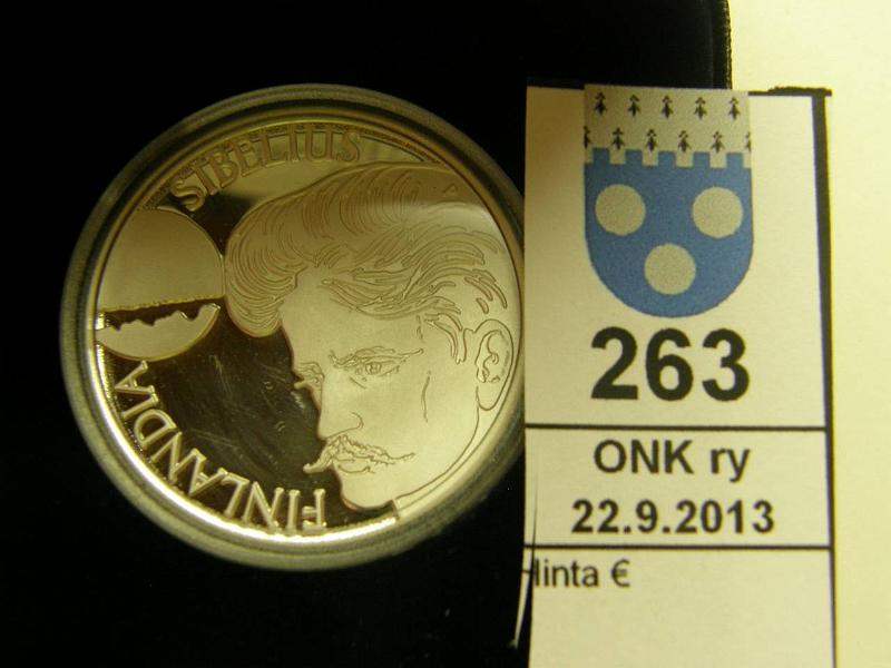 k-0263-a.jpg - Kohde 263, lhthinta: 28 € / myyntihinta: 28 € 100 mk 1999 Ag, proof, Sibelius, kotelo, tod, kunto: 10