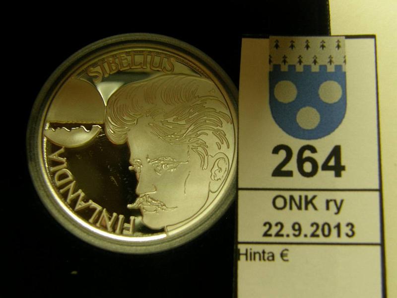 k-0264-a.jpg - Kohde 264, lhthinta: 28 € / myyntihinta: 28 € 100 mk 1999 Ag, proof, Sibelius, kotelo, tod, kunto: 10